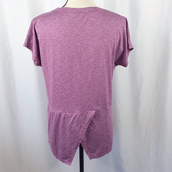 Columbia Top Womens Size Medium Purple Short Sleeve Crew Neck Split Back Hiking - Picture 3 of 7